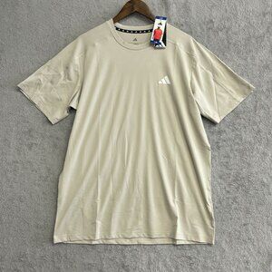 NEW Adidas Men's L Beige Regular Fit Active T Shirt Short sleeve
